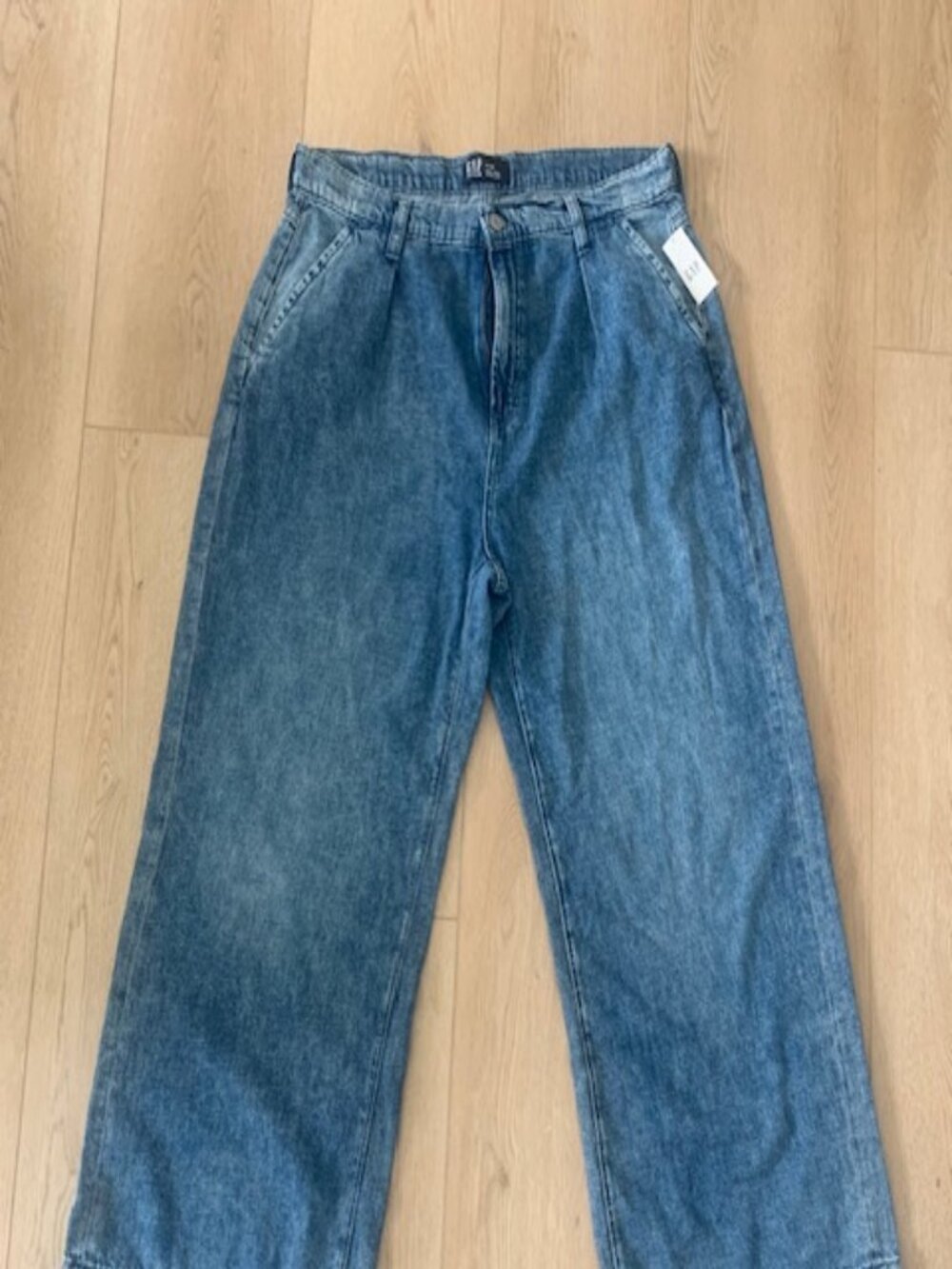 GAP NWT High Rise Wide Leg Stride Jeans Size 16 Medium Wash